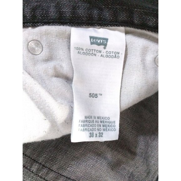 Levis 505 Black/Gray Denim Jeans Red Tab Sz 38x32 - Picture 6 of 6